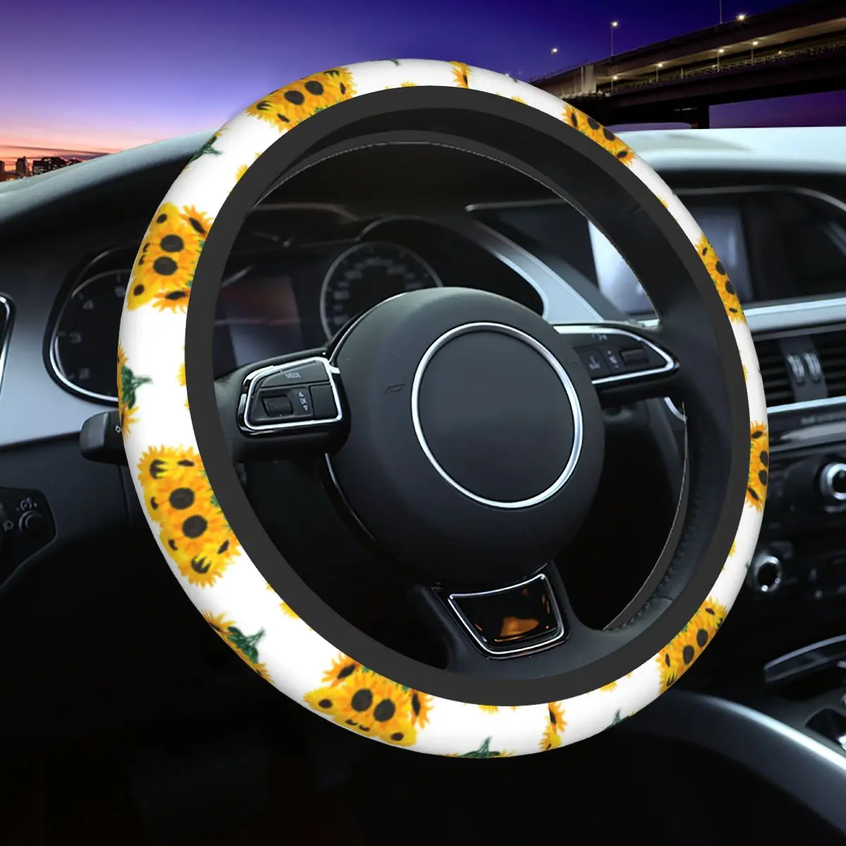Painted Sunflower Bouquet Car Steering Wheel Cover 37-38 Soft Nature Suitable Auto Decoration Steering-Wheel Accessories
Painted Sunflower Bouquet Car Steering Wheel Cover 37-38 Soft Nature Suitable Auto Decoration Steering-Wheel Accessories
