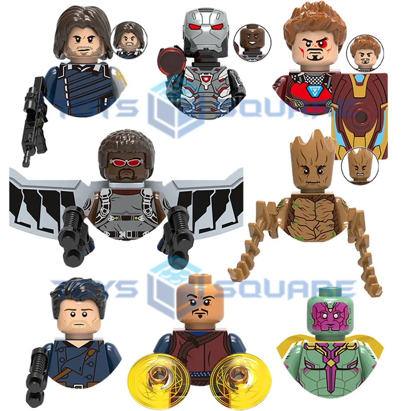 The Falcon Groot Vision Iron Winter War Wong Machine Soldier Man Model Building Blocks MOC Bricks Set Gifts Toys For Children
The Falcon Groot Vision Iron Winter War Wong Machine Soldier Man Model Building Blocks MOC Bricks Set Gifts Toys For Children