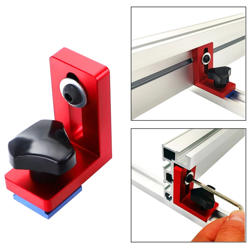 

Aluminium 30/45 T-Slot Miter Track Stop Sliding Miter Gauge Fence Connector Rail Retainer Chute Locator for Milling Wood T-stop