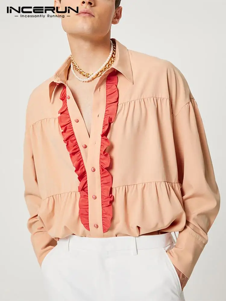 INCERUN Men Shirt Patchwork Lapel Long Sleeve Ruffle Button Streetwear 2022 Casual Dress Shirts Elegant Vintage Party Camisas
INCERUN Men Shirt Patchwork Lapel Long Sleeve Ruffle Button Streetwear 2022 Casual Dress Shirts Elegant Vintage Party Camisas