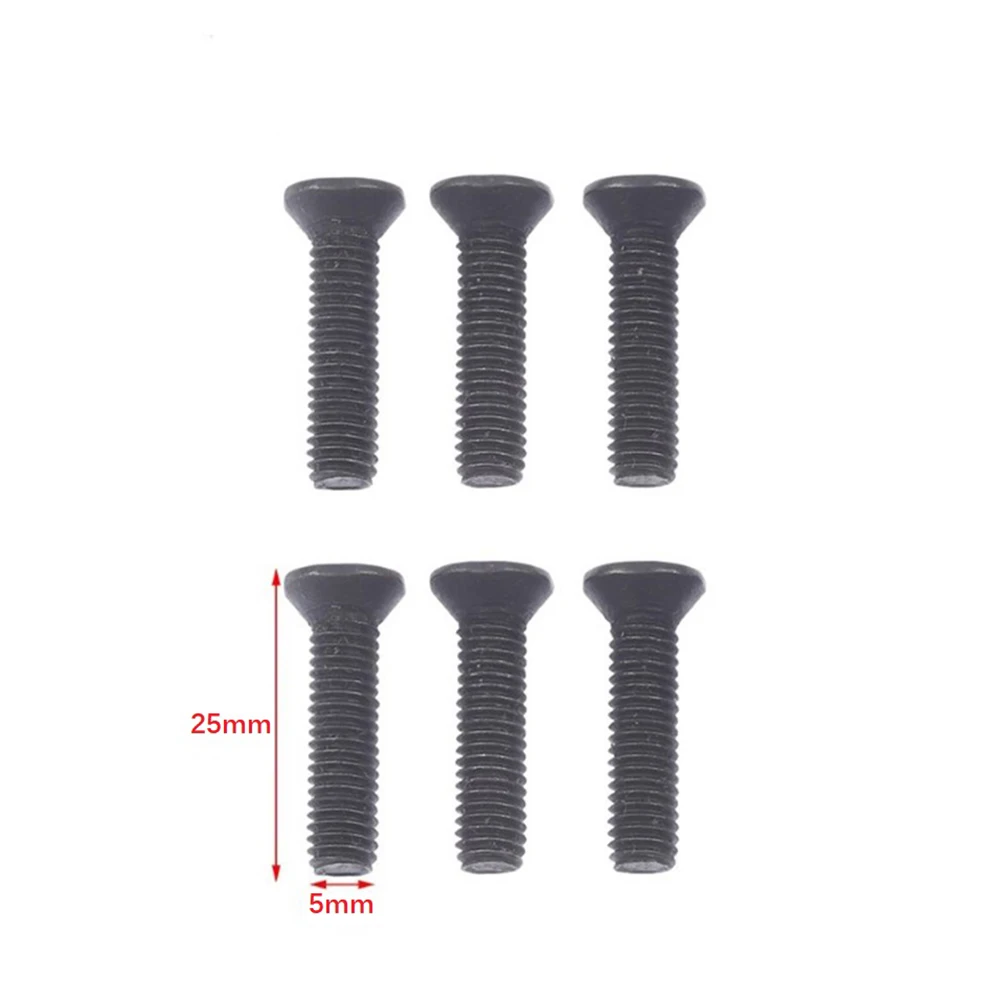 

6Pcs Fixing Screw M5/M6 25mm Left Hand Thread For UNF Drill Chuck Shank Adapter Flat Countersunk Screw Power Tools Accessories