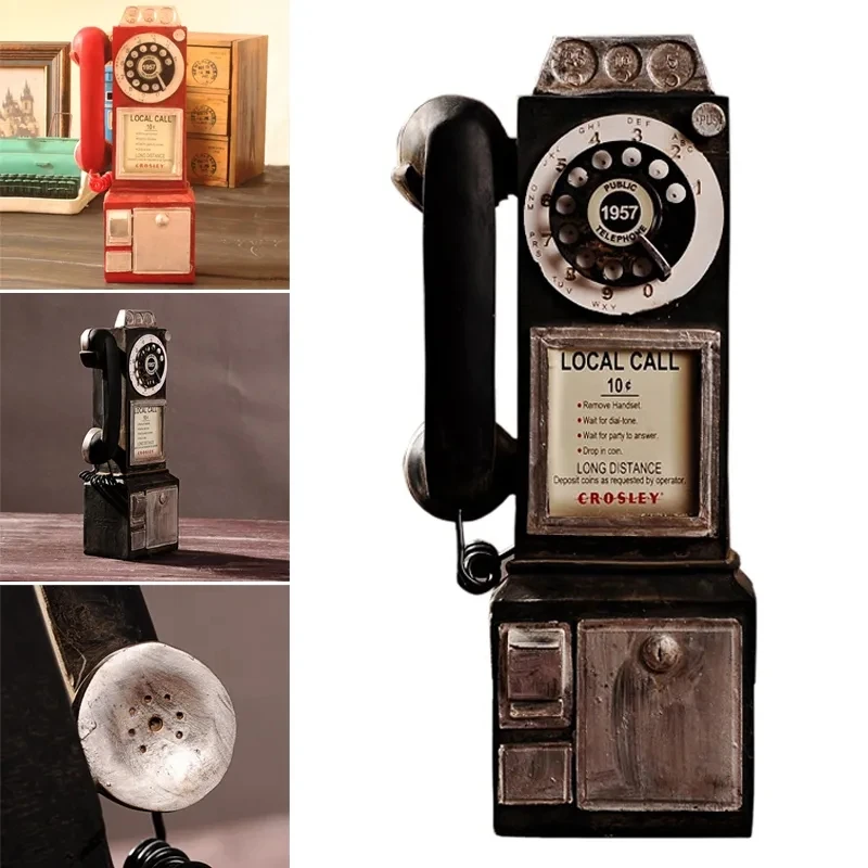 Vintage Rotate Classic Look Dial Pay Phone Model Retro Booth Home Decoration Ornament Phone Booth Call Telephone Figurine
Vintage Rotate Classic Look Dial Pay Phone Model Retro Booth Home Decoration Ornament Phone Booth Call Telephone Figurine