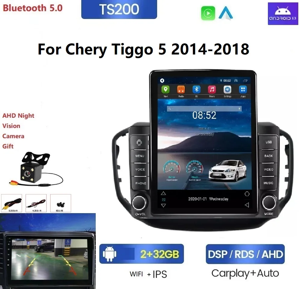 Tesla Android 13 8 + 128G автомобильный dvd-плеер android плеер для Chery Tiggo 5 2014-2018 Dvd-плеер