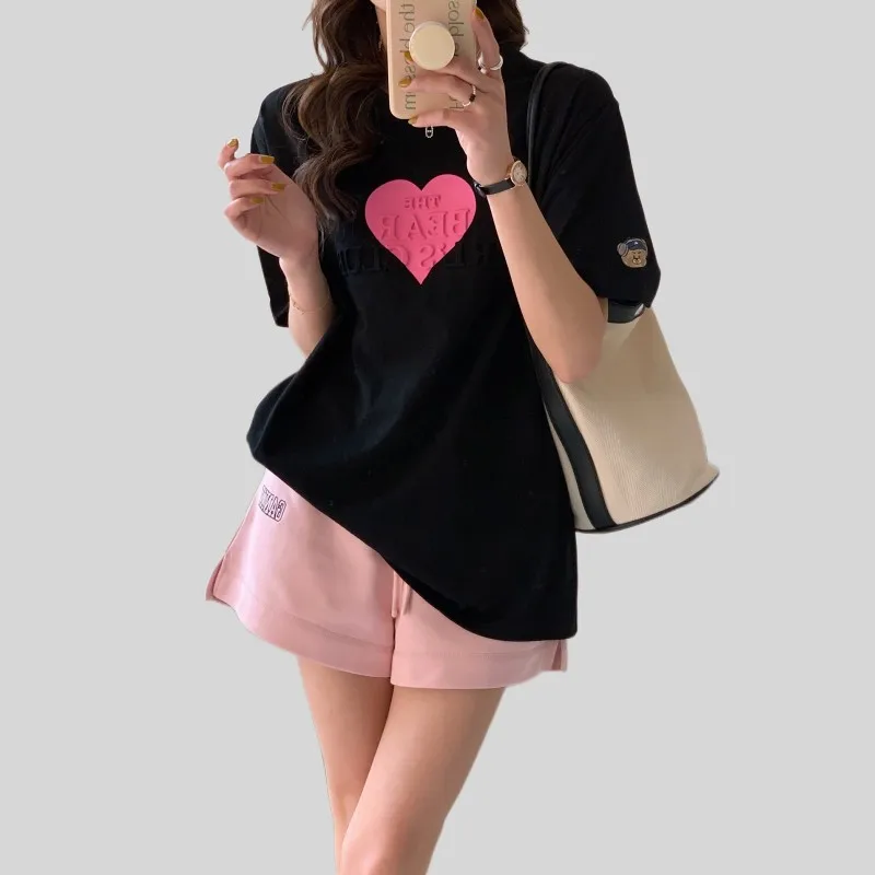 3D Print 100% Cotton Oversized T Shirt Women Short Sleeve 2023 Spring Summer Long Loose Heart Graphic Casual Tee Top Black
3D Print 100% Cotton Oversized T Shirt Women Short Sleeve 2023 Spring Summer Long Loose Heart Graphic Casual Tee Top Black