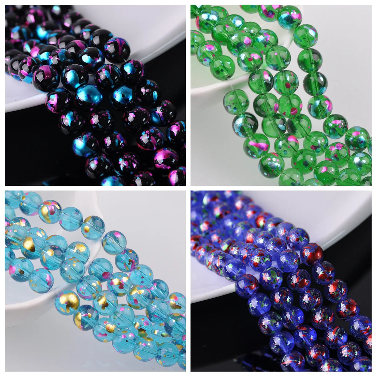 20pcs Round Shape Spots Patterns 10mm Crystal Glass Loose Beads Lot for Jewelry Making DIY Crafts Findings
20pcs Round Shape Spots Patterns 10mm Crystal Glass Loose Beads Lot for Jewelry Making DIY Crafts Findings