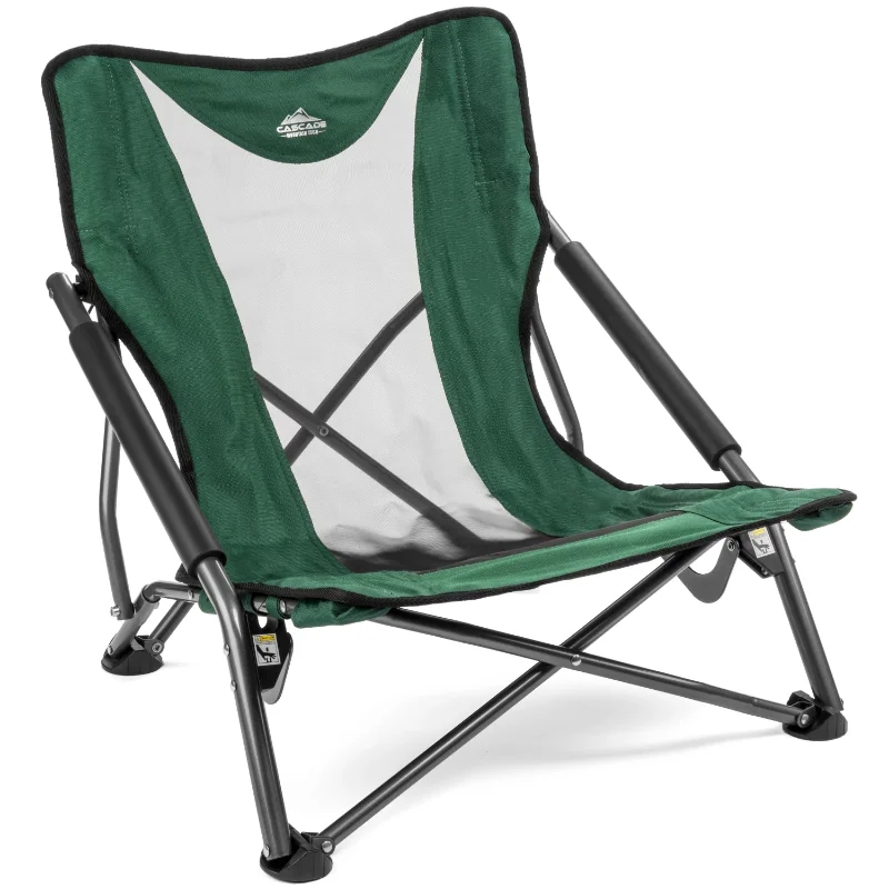 

Cascade Mountain Tech Compact Low Profile Outdoor Folding Camp Chair with Carry Case - Green beach chair