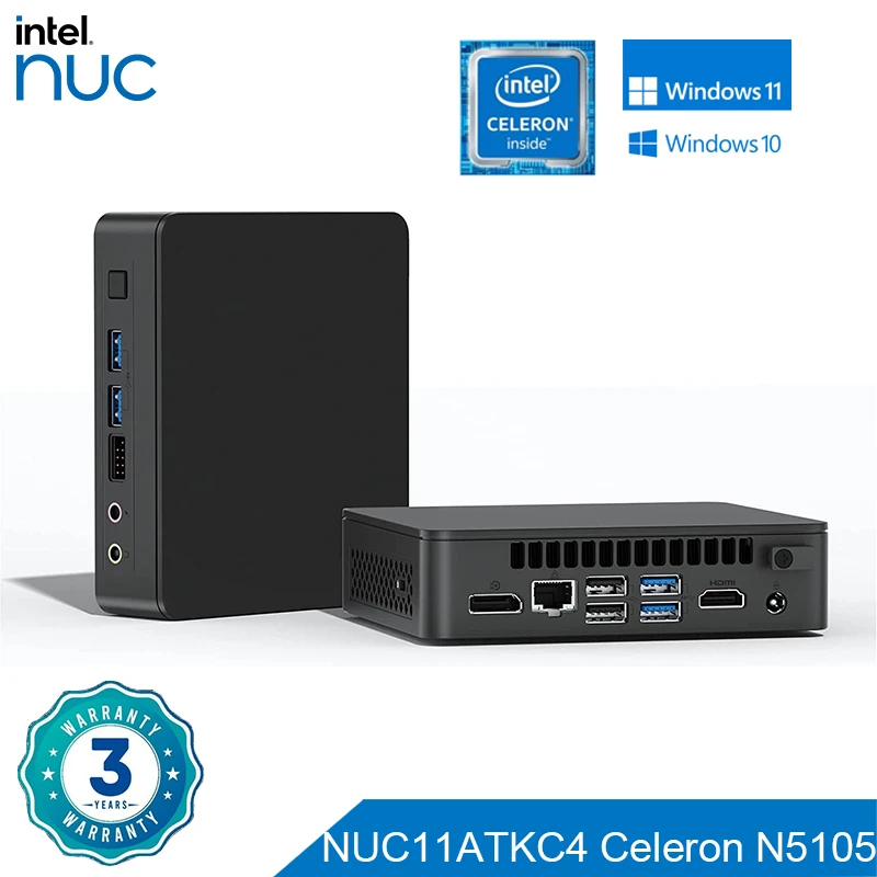 

Intel NUC Mini PC Celeron N5105 Processor 4 Core 2.0-2.9GHz UHD Graphics Support 4K Windows 10 11 HDMI DP 1.4 Bluetooth 5.1