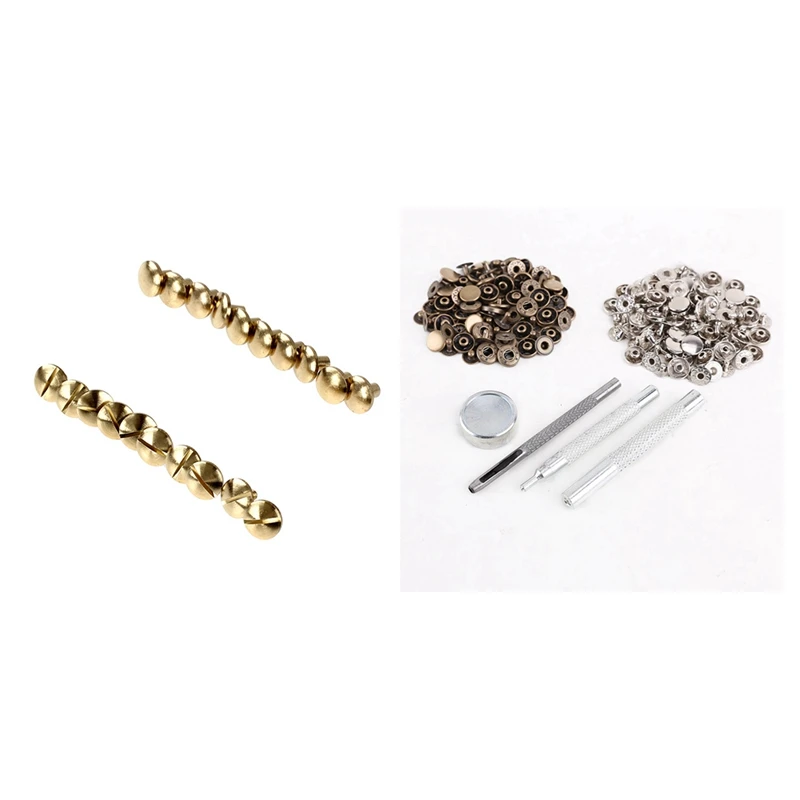 50 Pcs Silver Bronze 10Mm Snap Button Metal + Tool Set For Leather Handbags & 10 Pcs Arc Solid Brass Button Stud Screw
50 Pcs Silver Bronze 10Mm Snap Button Metal + Tool Set For Leather Handbags & 10 Pcs Arc Solid Brass Button Stud Screw