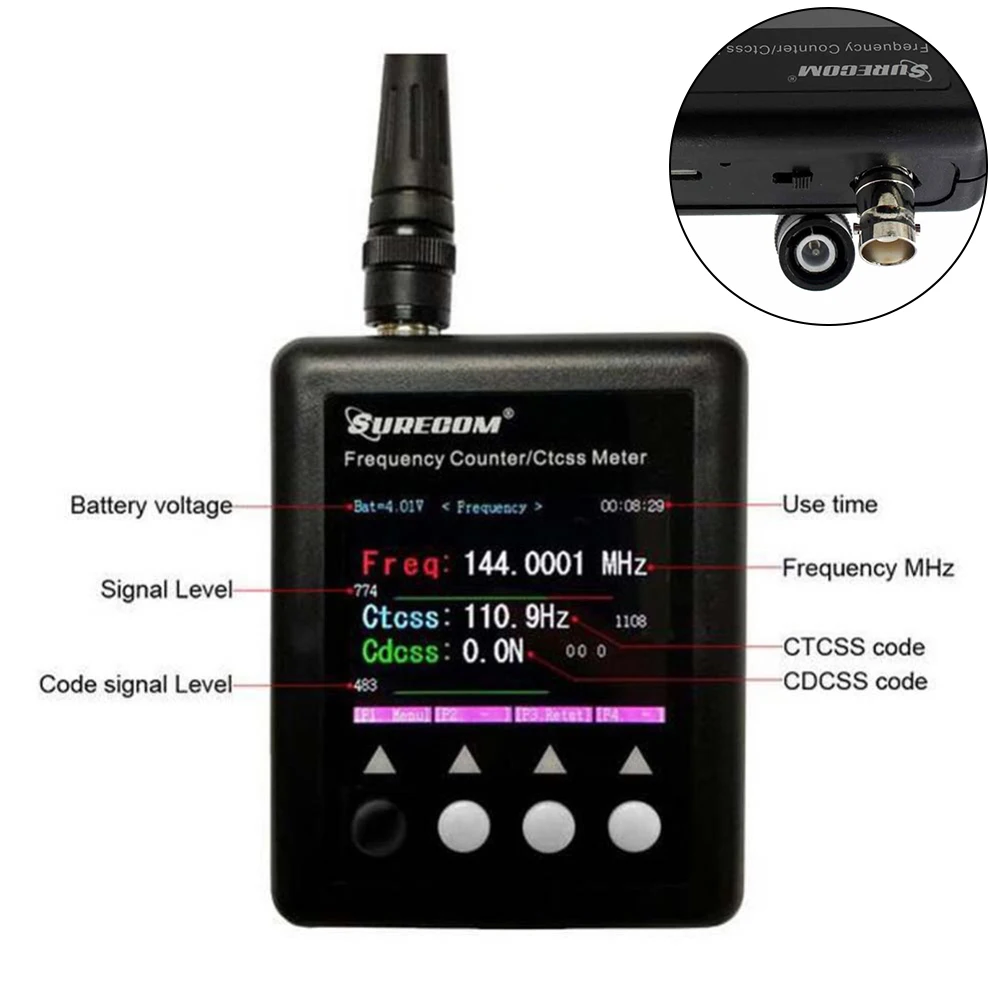 Portable SF401-Plus Frequency Counter/meter With CTCCSS/DCS Decoder 27Mhz-3GMhz For Frequency Signal Strength Testing
Portable SF401-Plus Frequency Counter/meter With CTCCSS/DCS Decoder 27Mhz-3GMhz For Frequency Signal Strength Testing