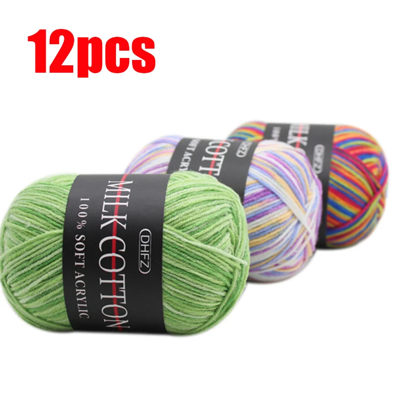 12pcs Knitting Crochet Milk Cotton Wool Yarn Hand Knitted Yarn DIY Craft Knit yarn Sweater Scarf Hat line threads 120M
12pcs Knitting Crochet Milk Cotton Wool Yarn Hand Knitted Yarn DIY Craft Knit yarn Sweater Scarf Hat line threads 120M