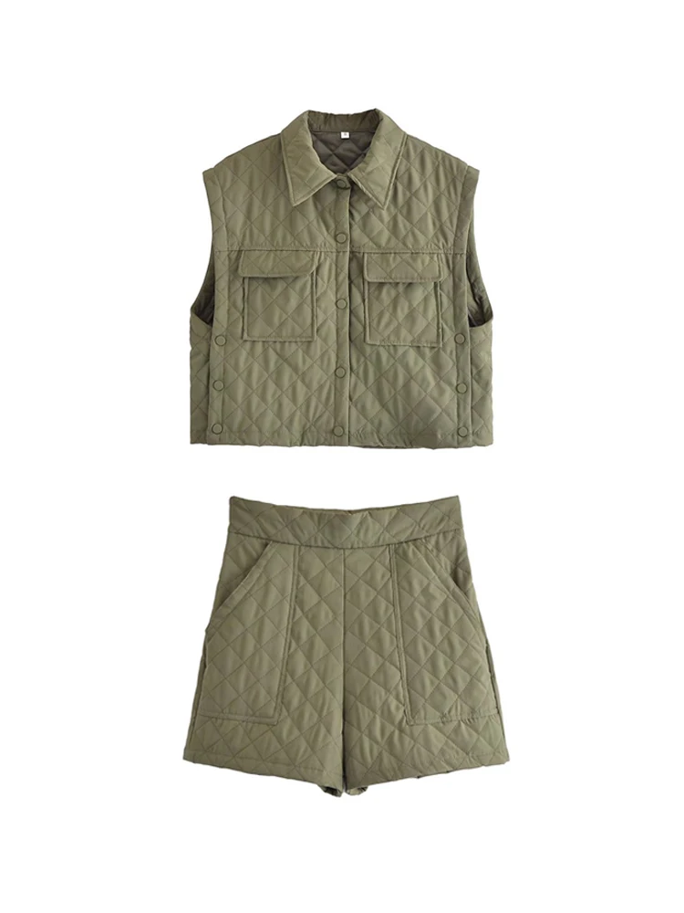 KJMYYX 2Pcs Women Shorts Sets Female Fashion Vintage Quilted Thin Tank Cotton Vest Coats Lady Casual Sleeveless Plaid Tops
KJMYYX 2Pcs Women Shorts Sets Female Fashion Vintage Quilted Thin Tank Cotton Vest Coats Lady Casual Sleeveless Plaid Tops