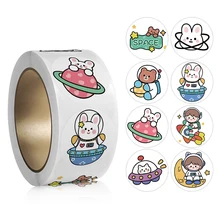100-500Pcs 2.5cm Korean Cute Animal Stickers Roll for Envelope Praise Reward Student Kid Work Label Kawaii Stationery Seal Lable