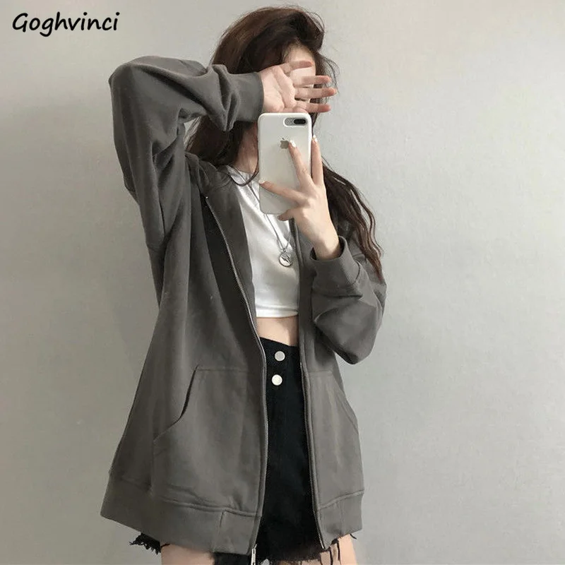 With Hat Hoodies Women Zip-up Solid Simple Cool Basic Harajuku Chic Fall Outwear Womens Hoodie Daily Casual Streetwear All-match
With Hat Hoodies Women Zip-up Solid Simple Cool Basic Harajuku Chic Fall Outwear Womens Hoodie Daily Casual Streetwear All-match