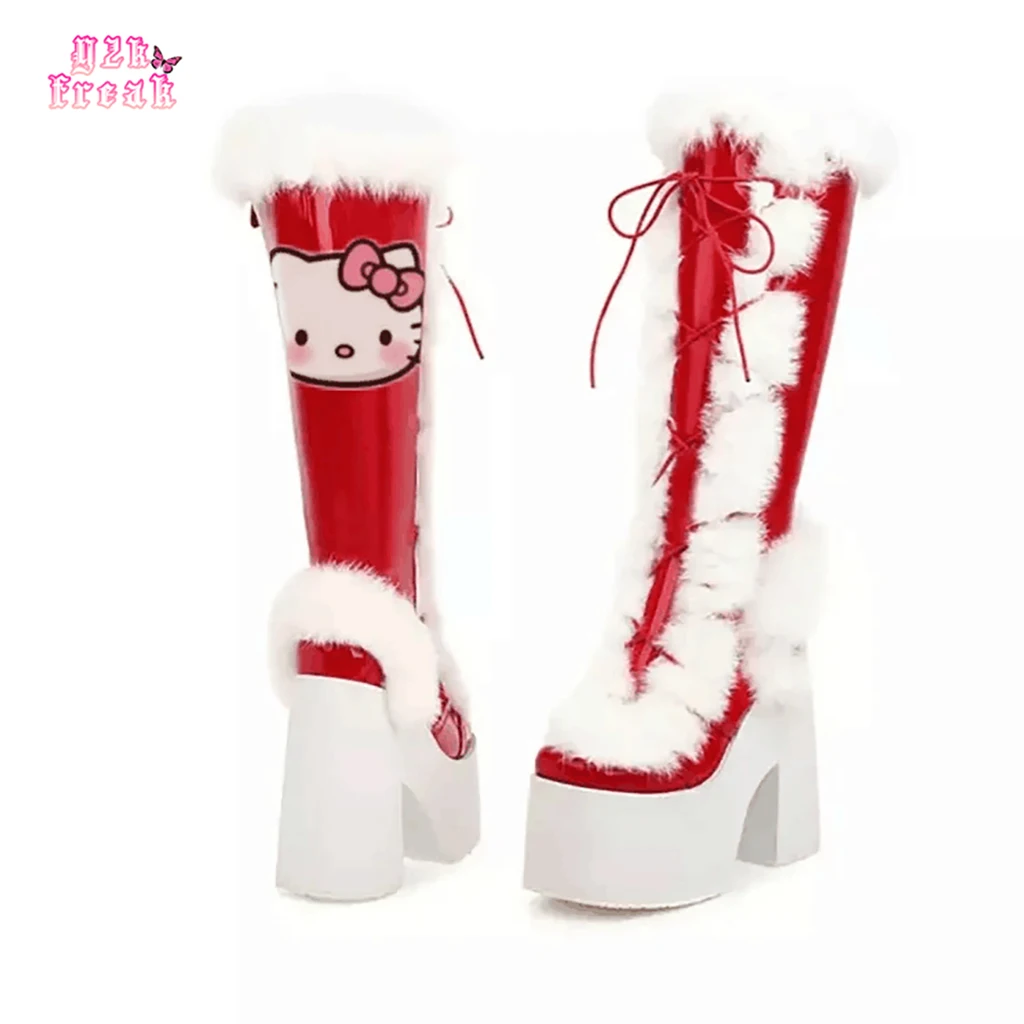 Y2K Freak Fluffy Boots KT Cat High Heel Waterproof Platform High Cylinder Gothic Shoes Lolita Anime Cosplay Plus Size
Y2K Freak Fluffy Boots KT Cat High Heel Waterproof Platform High Cylinder Gothic Shoes Lolita Anime Cosplay Plus Size