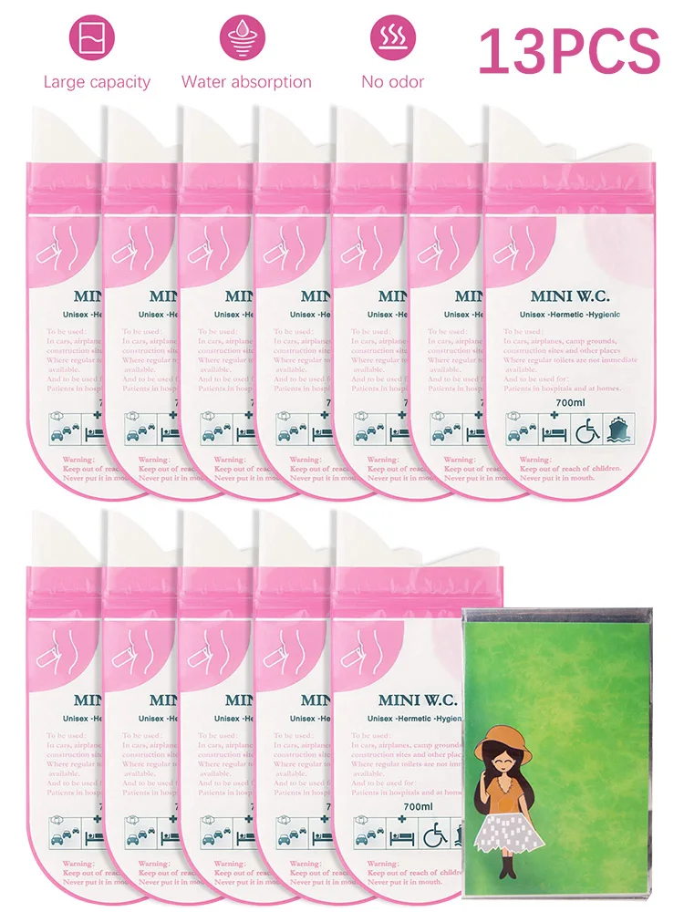 13pcs 700ml Emergency Portable Car Urine Bag Vomit Bags Mini Mobile Toilets Handy Unisex Disposable Urinal Toilet Bag
13pcs 700ml Emergency Portable Car Urine Bag Vomit Bags Mini Mobile Toilets Handy Unisex Disposable Urinal Toilet Bag