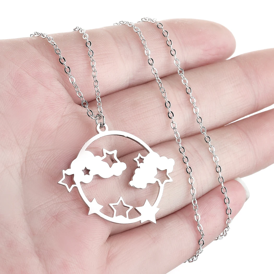 QIAMNI Sequin Cloud Stars Necklaces Pendant For Women Girls Stainless Steel Geometric Clavicle Chain Necklace Birthday Gift
QIAMNI Sequin Cloud Stars Necklaces Pendant For Women Girls Stainless Steel Geometric Clavicle Chain Necklace Birthday Gift