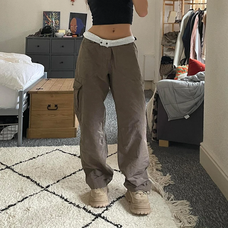 WeiYao Y2K Patchwork Waist Khaki Cargo Pants Vintage Y2K Fashion Straight Trousers Grunge Aesthetic Chic Harajuku Outfits
WeiYao Y2K Patchwork Waist Khaki Cargo Pants Vintage Y2K Fashion Straight Trousers Grunge Aesthetic Chic Harajuku Outfits