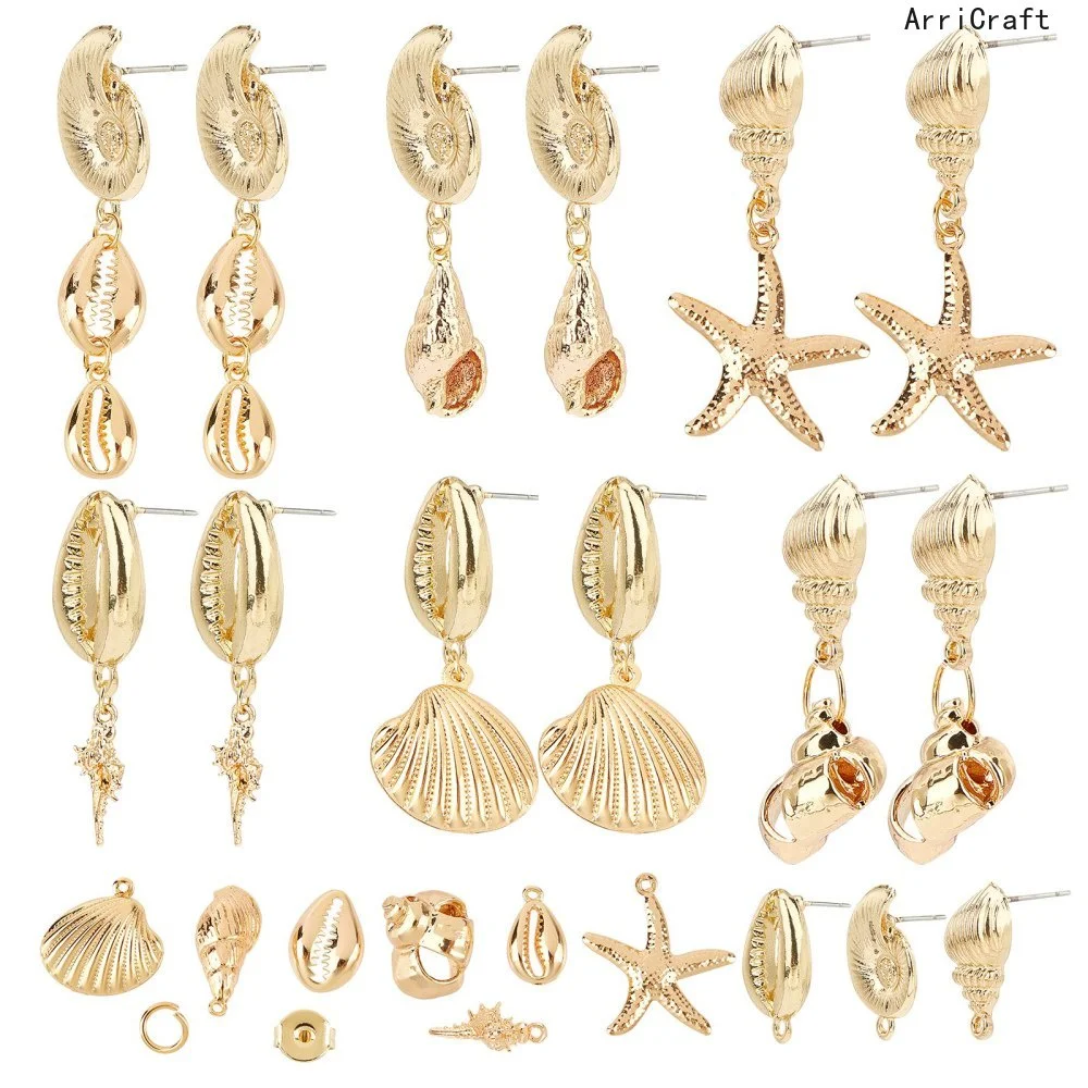 62pcs/box Ocean Theme DIY Earring Making Alloy Stud Earring Findings Steel Pins Jump Rings Brass Pendants Real 18K Gold Plated
62pcs/box Ocean Theme DIY Earring Making Alloy Stud Earring Findings Steel Pins Jump Rings Brass Pendants Real 18K Gold Plated