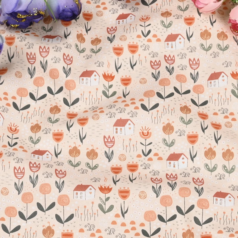 Half Yard 100% Cotton Fabric With Pastoral Wind Flower Building Print Handmade DIY Patchwork Bag Garment Dress Cloth CR-1599
Half Yard 100% Cotton Fabric With Pastoral Wind Flower Building Print Handmade DIY Patchwork Bag Garment Dress Cloth CR-1599