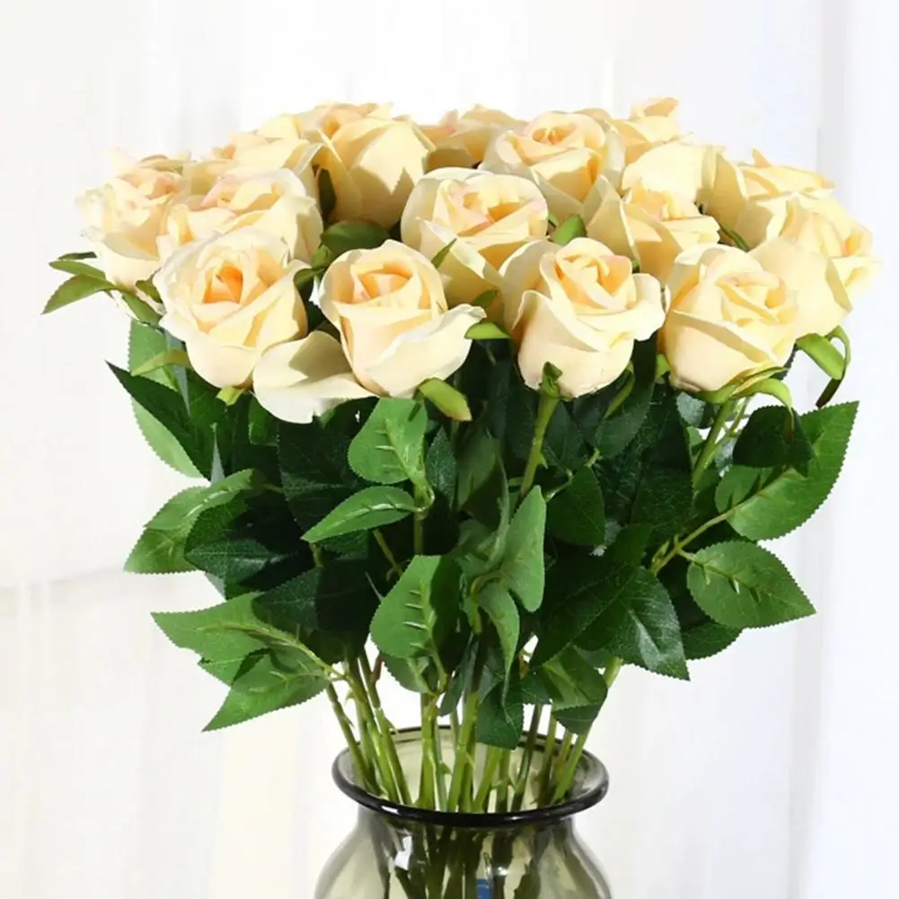 Artificial Flower with Green Leaves Faux Silk Single Fork Single Head Simulation Rose Flower Wedding Decor Home Decorations
Artificial Flower with Green Leaves Faux Silk Single Fork Single Head Simulation Rose Flower Wedding Decor Home Decorations