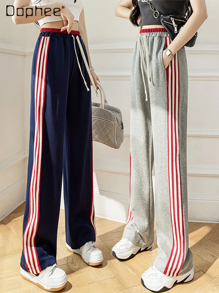 Casual Side Striped Wide-Leg Pants Women 2022 Spring and Summer New Loose Slimming All-Matching Straight Sweatpants Female
Casual Side Striped Wide-Leg Pants Women 2022 Spring and Summer New Loose Slimming All-Matching Straight Sweatpants Female