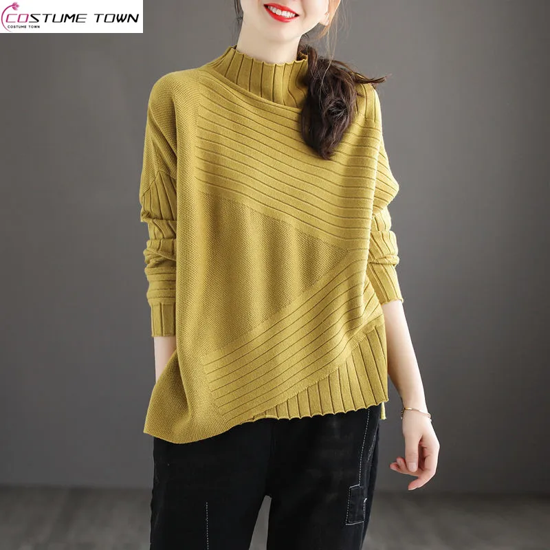 2023 Spring and Autumn Seasons Art Retro New Spliced Knitted Sweater Women's Hem Irregular Fashion Loose Slim Top
2023 Spring and Autumn Seasons Art Retro New Spliced Knitted Sweater Women's Hem Irregular Fashion Loose Slim Top