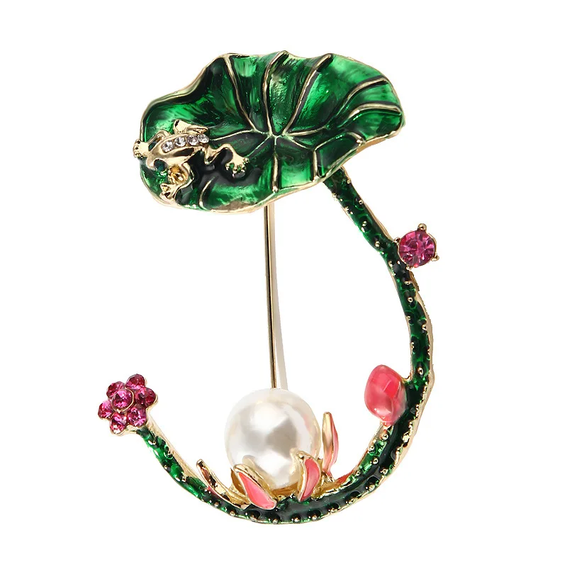 TULX Lotus Flower Pearl Brooches Women Green Enamel Lotus Leaf Frog Pins Girl Gifts Scarf Hat Accessories Jewelry
TULX Lotus Flower Pearl Brooches Women Green Enamel Lotus Leaf Frog Pins Girl Gifts Scarf Hat Accessories Jewelry