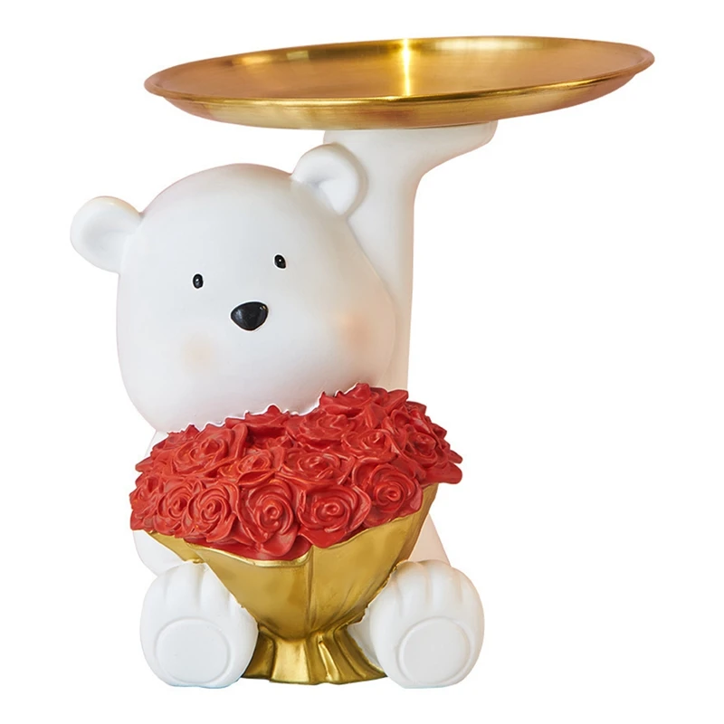 Creative White Bear Sculpture Statue Storage Tray Snacks Candy Fruit Keys And Sundries Storage Tray Decoration Craft
Creative White Bear Sculpture Statue Storage Tray Snacks Candy Fruit Keys And Sundries Storage Tray Decoration Craft