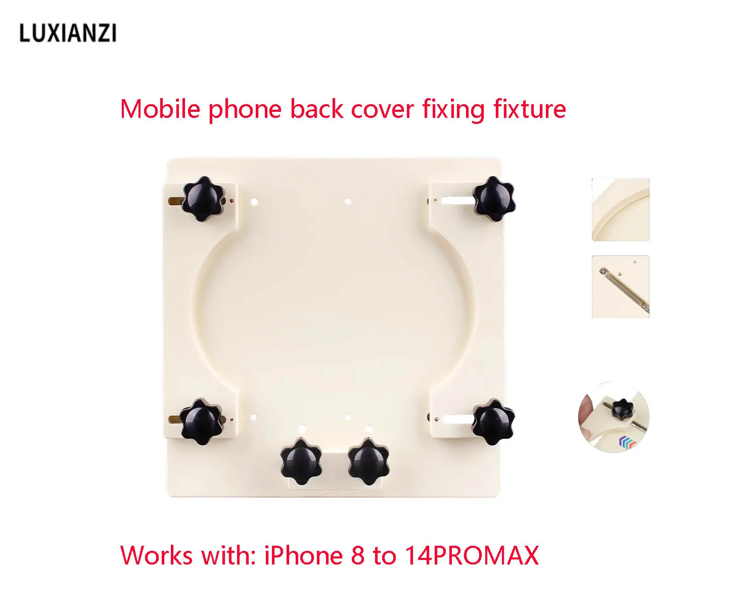 LUXIANZI Phone Back Cover Clamping Holder For IPhone 8 Plus X XR XS MAX 11 Pro 14 Screen Glass Disassembling Fixture Repair Tool
LUXIANZI Phone Back Cover Clamping Holder For IPhone 8 Plus X XR XS MAX 11 Pro 14 Screen Glass Disassembling Fixture Repair Tool