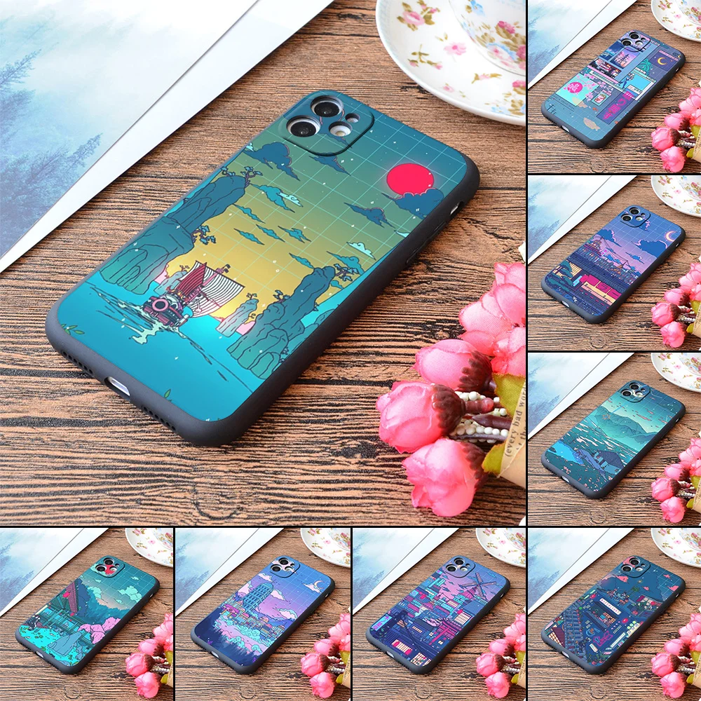 Anime Cute Kawaii Silicone Phone Case For iPhone 13 12 11 Pro Max Mini XS X XR SE 7 8 6 6S Plus Soft Cover Village Town Moon 
Anime Cute Kawaii Silicone Phone Case For iPhone 13 12 11 Pro Max Mini XS X XR SE 7 8 6 6S Plus Soft Cover Village Town Moon