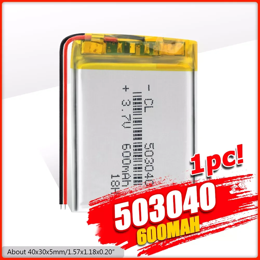 New in pcs 3.7V 600mAh 503040 Rechargeable lipo li polymer lithium battery for MP3 MP4 MP5 GPS DVD recorder e-book camera
New in pcs 3.7V 600mAh 503040 Rechargeable lipo li polymer lithium battery for MP3 MP4 MP5 GPS DVD recorder e-book camera