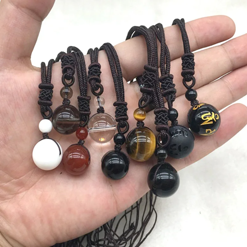 16mm Obsidian Tiger Eye Crystal Ball Pendant Necklace Men Women Vintage Lucky Rope Chain Female Clavicle Necklace Party Jewelry
16mm Obsidian Tiger Eye Crystal Ball Pendant Necklace Men Women Vintage Lucky Rope Chain Female Clavicle Necklace Party Jewelry