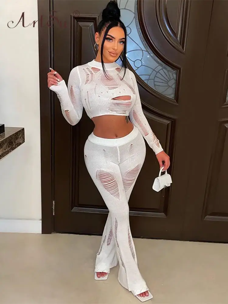 ArtSu Fashion Knit Top And Trousers Two Piece Set Women Autumn Simple Wild Slim Stretch Streetwear Female Tracksuit ANDYSU1798
ArtSu Fashion Knit Top And Trousers Two Piece Set Women Autumn Simple Wild Slim Stretch Streetwear Female Tracksuit ANDYSU1798