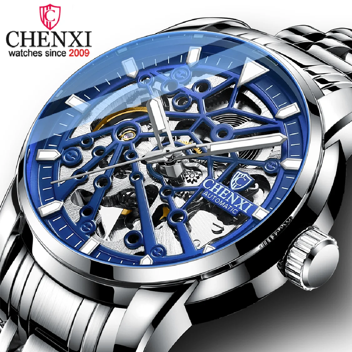 CHENXI Men Watches Automatic Mechanical Watch Tourbillon Sport Clock Full Steel Waterproof Business Wristwatch Relojes Hombre
CHENXI Men Watches Automatic Mechanical Watch Tourbillon Sport Clock Full Steel Waterproof Business Wristwatch Relojes Hombre