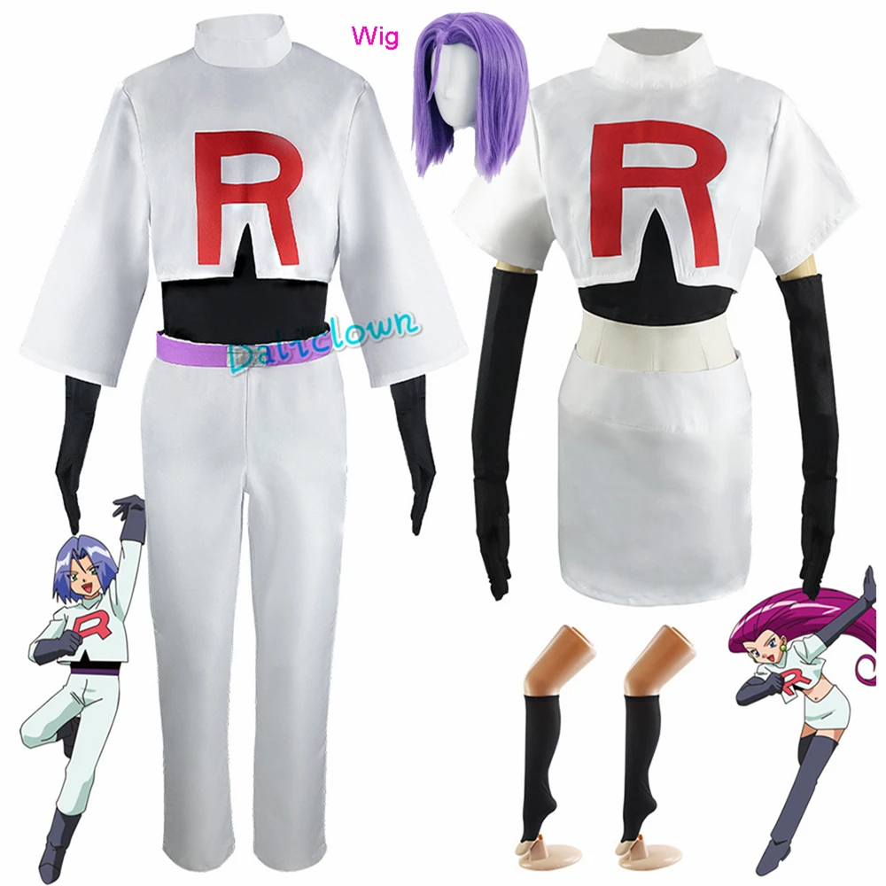 Team Rocket Cosplay Jessie Musashi James Kojirou Halloween Costume Wig Full Set Women Men Girls Game Anime Uniform Accessories
Team Rocket Cosplay Jessie Musashi James Kojirou Halloween Costume Wig Full Set Women Men Girls Game Anime Uniform Accessories