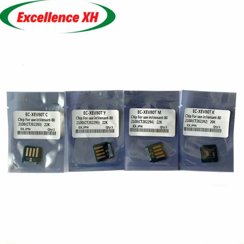 

4pc Toner Chip 006R01642 006R01643 006R01644 006R01645 for Xerox Versant 80 180 2100 3100 V180 V2100 V3100 Press Cartridge Chips