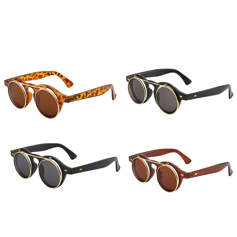 4 Pairs Flip Up Sunglasses Retro Round Goggles Steampunk Sunglasses For Party Sunglasses
4 Pairs Flip Up Sunglasses Retro Round Goggles Steampunk Sunglasses For Party Sunglasses