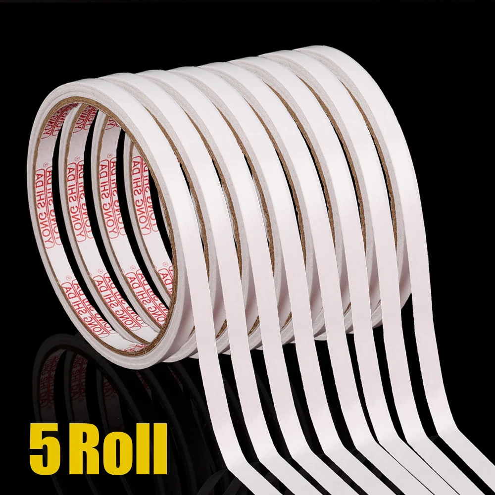 5 Rolls Double Faced Tapes Powerful Adhesive Tapes White Strong Double Sided Adhesive Tapes for Home DIY Craft Office Supplies
5 Rolls Double Faced Tapes Powerful Adhesive Tapes White Strong Double Sided Adhesive Tapes for Home DIY Craft Office Supplies