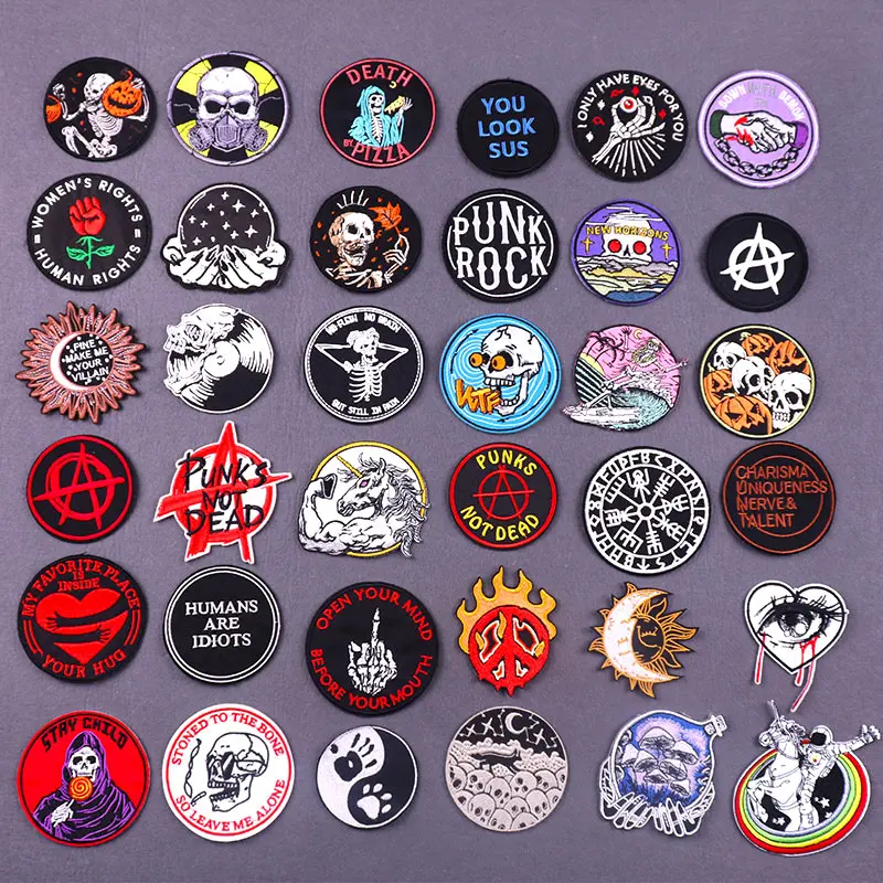 Skeleton Badges On Backpack Punk Iron On Embroidered Patches For Clothing Stickers Skull Patches On Clothes Stripes Applique DIY
Skeleton Badges On Backpack Punk Iron On Embroidered Patches For Clothing Stickers Skull Patches On Clothes Stripes Applique DIY