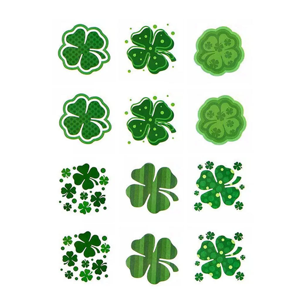 

St S Patrick Stickers Day Party Sticker Body Paddy Face Leaf Shamrock Favor Four Decorations Favors Window Patricks Declas