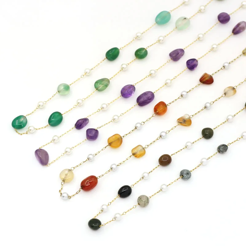 Simple Popular Female's Jewelry Pearl Stone Handmade Chain Choker Stainless Steel Plated With Real Gold Necklace For Women
Simple Popular Female's Jewelry Pearl Stone Handmade Chain Choker Stainless Steel Plated With Real Gold Necklace For Women