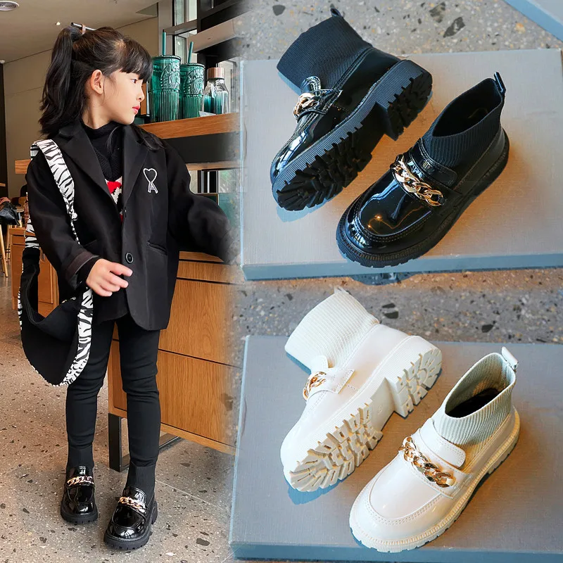 Повседневная кожаная обувь принцессы для девочек, Осенняя обувь, новая детская модная обувь с металлическими цепочками, детская Корейская черная обувь 26-36, лидер продаж
Повседневная кожаная обувь принцессы для девочек, Осенняя обувь, новая детская модная обувь с металлическими цепочками, детская Корейская черная обувь 26-36, лидер продаж