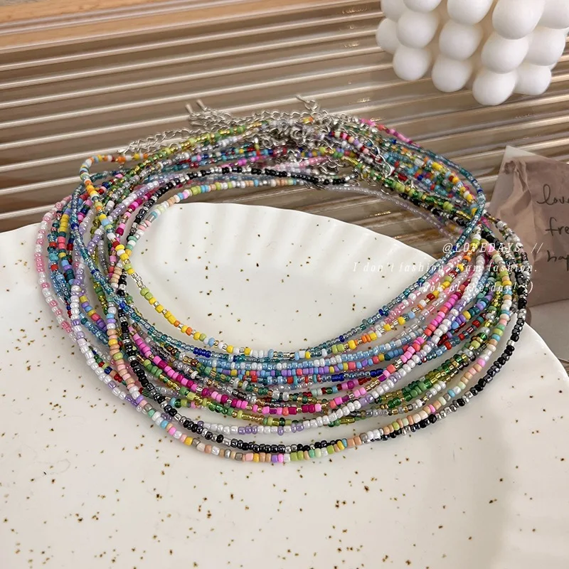 Korean Vintage Macaron Candy Color Rice Beads Necklace Sweet Cute Girl Bohemian Necklace
Korean Vintage Macaron Candy Color Rice Beads Necklace Sweet Cute Girl Bohemian Necklace