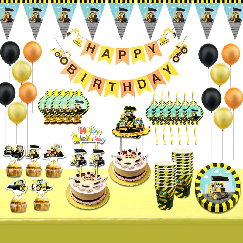 Kids Cartoon Tractor Excavator Party Napkins Cup Plate Birthday Party Decorations Disposable Tableware Supplies Novelty
Kids Cartoon Tractor Excavator Party Napkins Cup Plate Birthday Party Decorations Disposable Tableware Supplies Novelty
