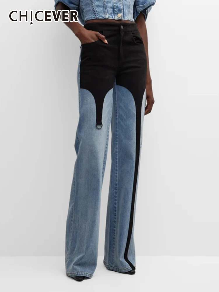 CHICEVER повседневные свободные широкие брюки для женщин с высокой талией, лоскутные карманы, Асимметричные цветные джинсовые брюки, женские 2023
CHICEVER повседневные свободные широкие брюки для женщин с высокой талией, лоскутные карманы, Асимметричные цветные джинсовые брюки, женские 2023