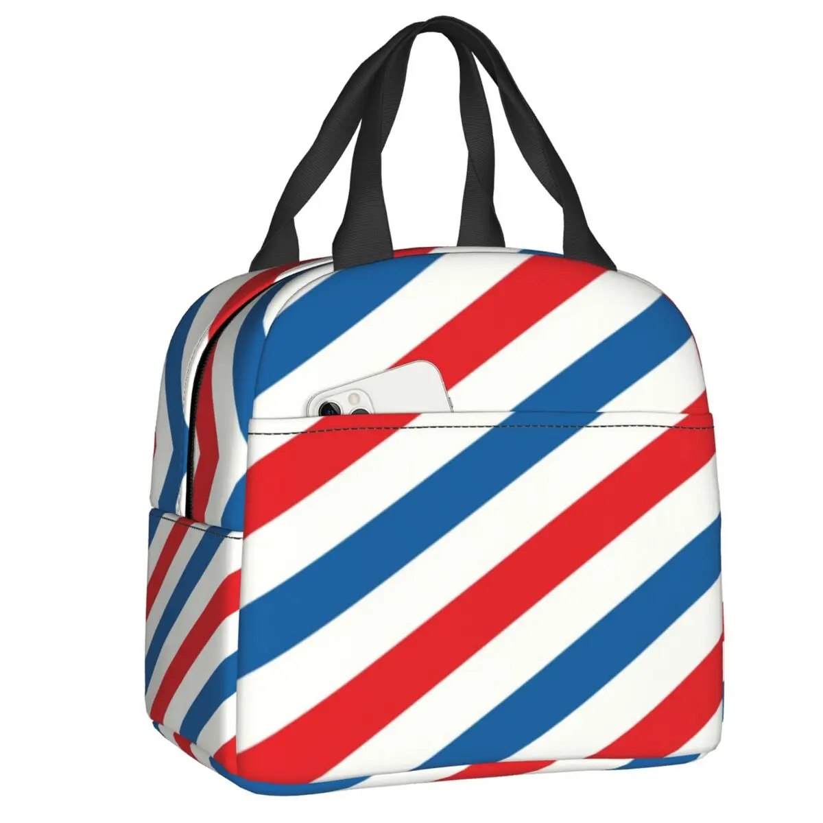 Classic Barber Pole Red Blue Stripes Lunch Bags for Men Women Warm Cooler Insulated Lunch Box
Classic Barber Pole Red Blue Stripes Lunch Bags for Men Women Warm Cooler Insulated Lunch Box