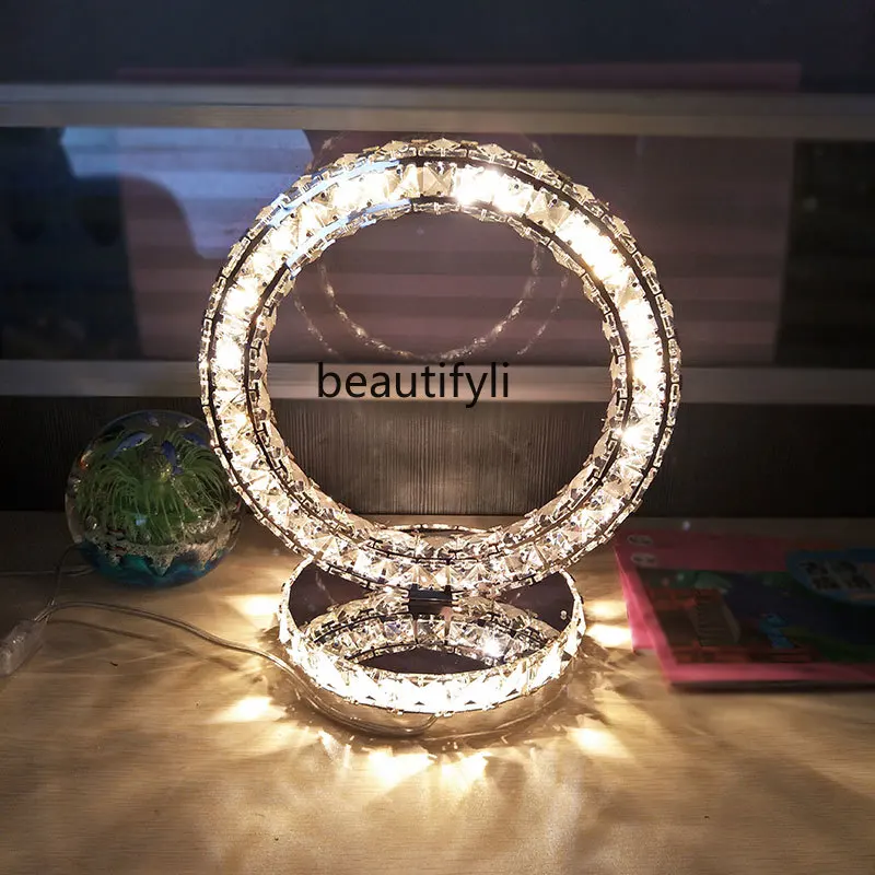 yj Bedroom Bedside Table Lamp Warm Crystal Lamp Simple Modern Princess Fashion Girl Heart Table Lamp
yj Bedroom Bedside Table Lamp Warm Crystal Lamp Simple Modern Princess Fashion Girl Heart Table Lamp