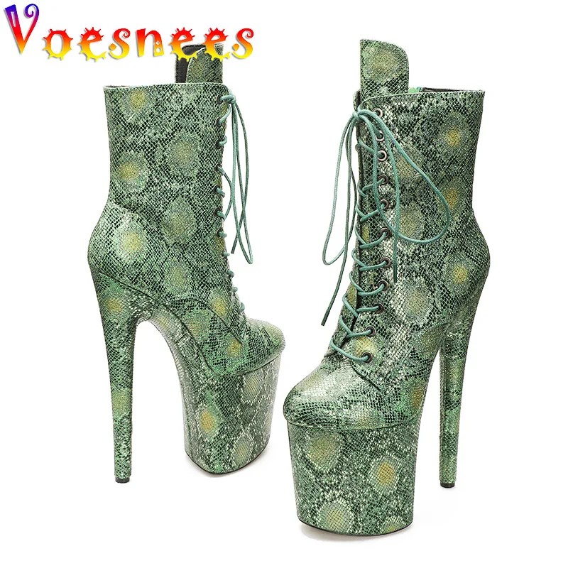 New Women's Holographic Snake Pattern High Heels 20CM Sexy Nightclub Steel Pipe Dance Boots T Platform Show Fashion Model Shoes
New Women's Holographic Snake Pattern High Heels 20CM Sexy Nightclub Steel Pipe Dance Boots T Platform Show Fashion Model Shoes