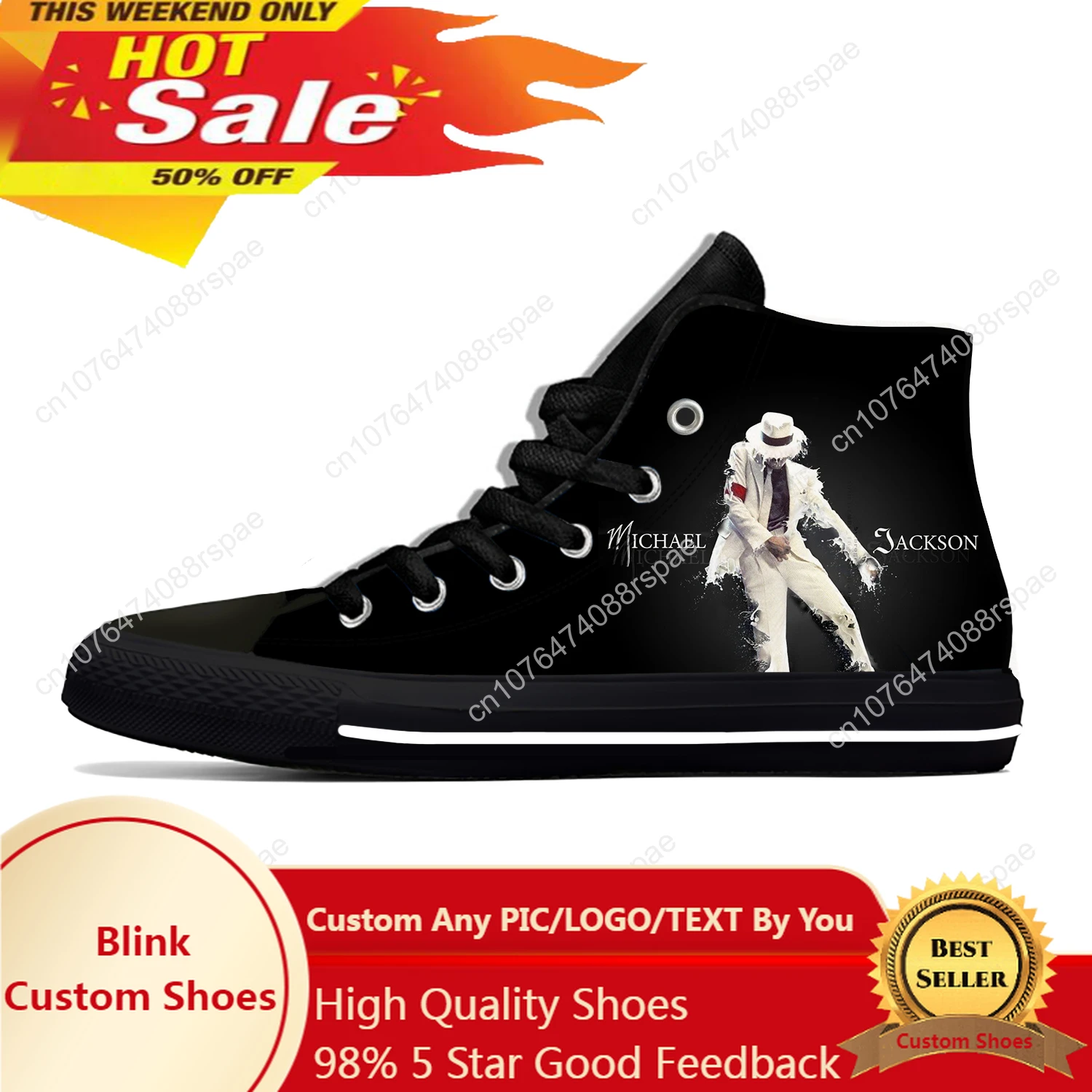 Hot King of Pop Michael Jackson Rock Music Fashion Casual Shoes High Top Breathable Men Women Sneakers Lightweight Board Shoes
Hot King of Pop Michael Jackson Rock Music Fashion Casual Shoes High Top Breathable Men Women Sneakers Lightweight Board Shoes