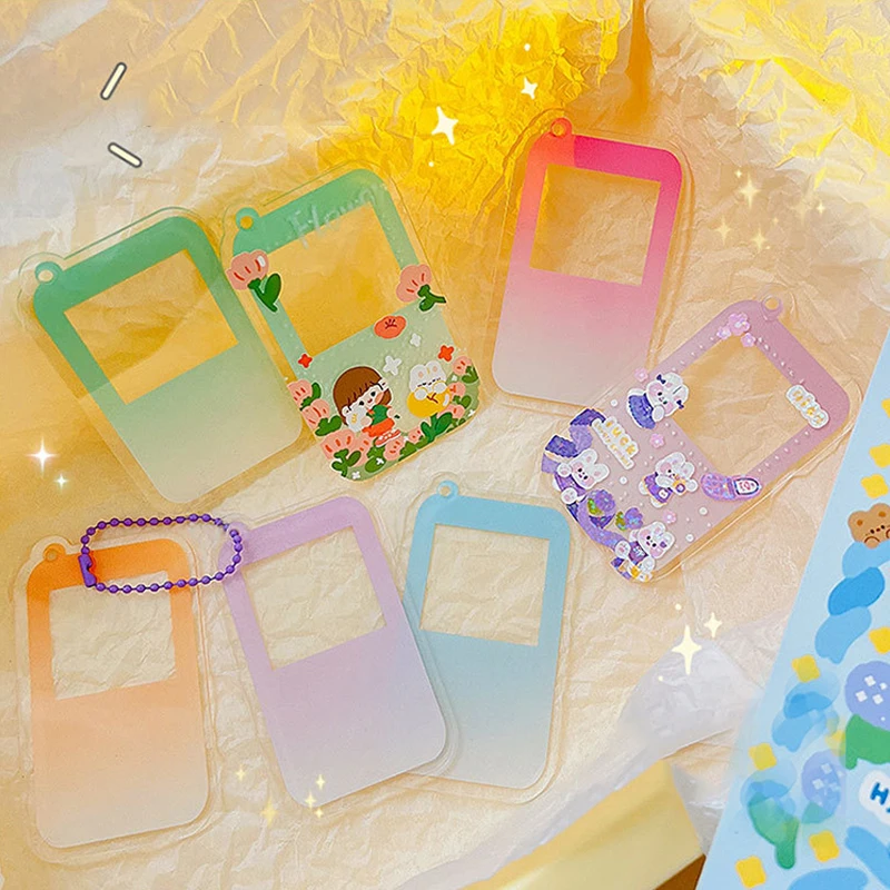 Kawaii Kpop Photocards Card Holder Gradient Color Keychain Mobile Phone Photo Frame Pendant Idol Photo Sleeves School Stationery
Kawaii Kpop Photocards Card Holder Gradient Color Keychain Mobile Phone Photo Frame Pendant Idol Photo Sleeves School Stationery